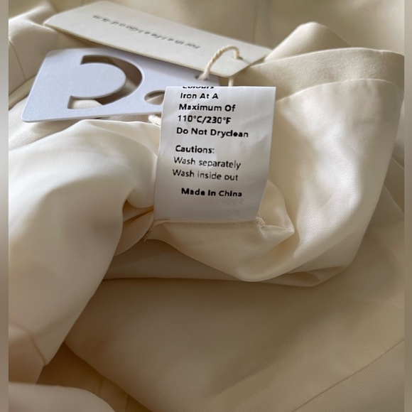 NWT Commense Solid Tube Top With Wide Leg Pants Set Cream Ivory Large - Picture 6 of 14